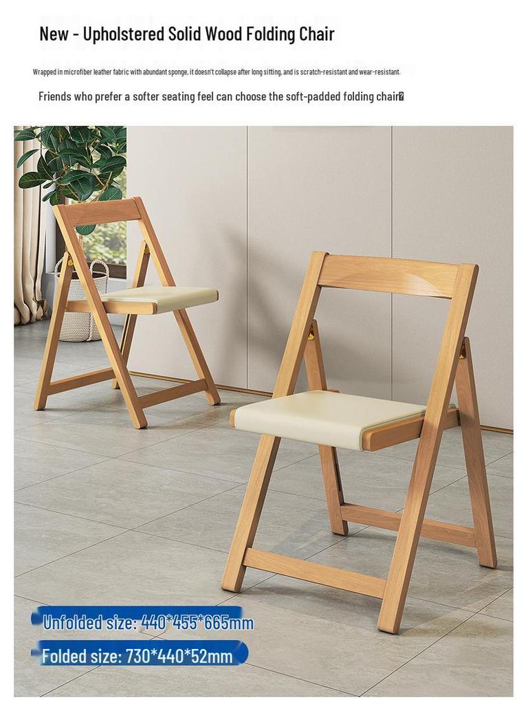 Zhigong Solid Wood Folding Dining Table and Chair Set for Apartments - Multifunctional, Movable Home Furniture