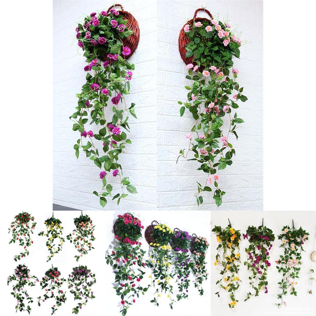 100cm Artificial Flowers Silk Rose Fake Garland Vine Ivy Plant Leaves For Elegant Home Decor