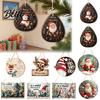Cute Elk Holiday Ornaments 2D Christmas Wooden Door Hanger Ornaments Santa Snowman Reindeer Welcome Wall Hanging Decorations Sign Rustic Farmhouse