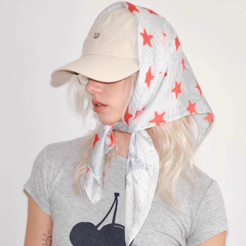 Foulard a Stampa Leopardo Stellato Bandana Punk All-match Turbante con Stampa Y2k Raffinata Vacanza