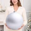 Large Matte Silver Christmas Ball Ornament Shatterproof Plastic Decorative Baubles For Christmas Tree Wreath Home Decoration
