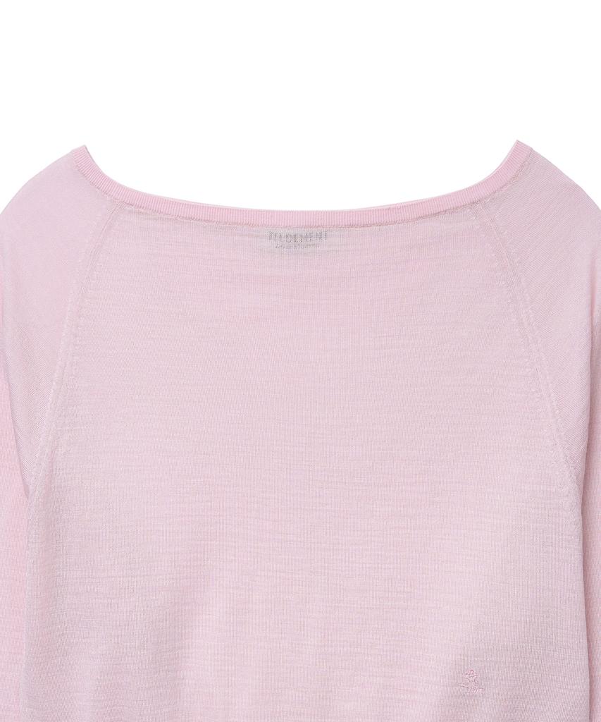 Tudument Sheer Off Shoulder Pullover_Light Pink