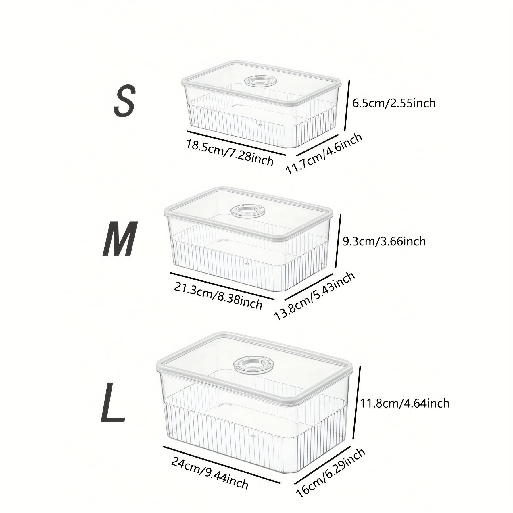 

Ящик для хранения и консервации в холодильнике, герметичный ящик для домашней еды, сложенный с кухонными фруктами, овощами, яйцами, таймером, заморозкой L&First floor прозрачный