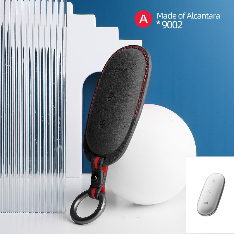 3 Buttons Car Remote Key Case Cover for LEADING IDEAL for LiXiang L9 L8 L7 Suede Car Key Shell Fob Protector Bag