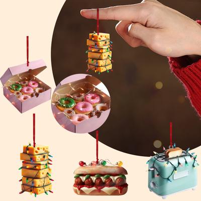 2D Acrylic Food Decorative Pendant, Creative Food-Themed Wall Decor, Restaurant Kitchen Dessert Shop Hanging Ornament