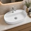 Pureline Lumia Countertop Washbasin 60x41.5 CM Oval With Faucet Hole White