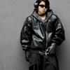 Men's Trendy Black PU Leather Hooded Jacket with Oblique Zipper - Korean Style for Spring and Autumn