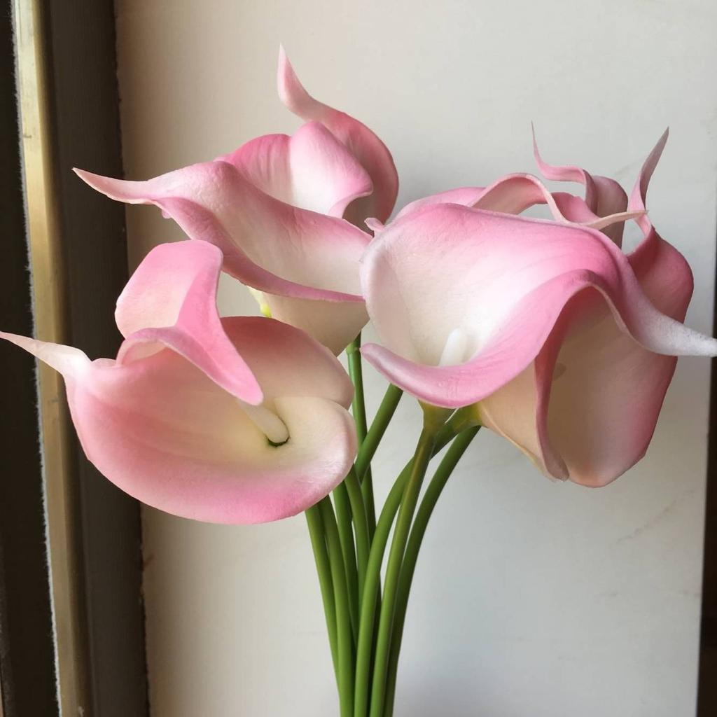 5PCS White PU Fake Flower Artificial Calla Lily for Home Decor Wedding Bridal Bouquet Home Table Flower Bouquet Decor 36CM