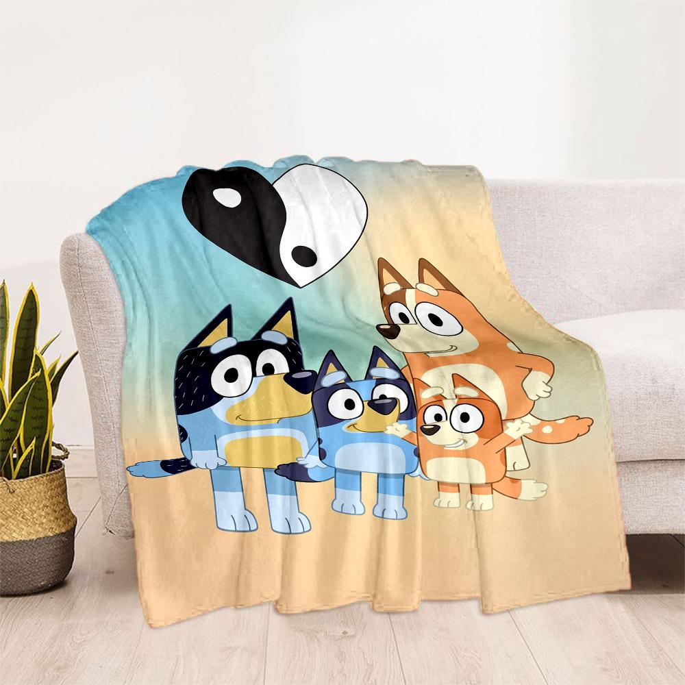 Bluey Family Harmony Blanket Comfortable Suitable for Office Picnics Bed for All Occasions Playful Design Suitable for Gifting Relatives and Friends