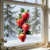 Watercolor Strawberry Static Cling Glass Sticker for Kitchen Living Room Bedroom Wall Decor