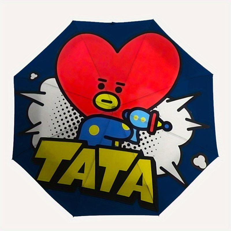 

1pc Tata, BT21 Auto Personality Personality Umbrella 8-Bone Design Compact Gear for Outdoor Travel, Perfect Helloween Chrismas Gift for Friends or Fam
