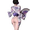 Sexy underwear Japanese geisha embroidery print butterfly tube top atmosphere kimono pure desire sexy nightgown
