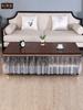 Waterproof Heat-resistant Table Cover Embroidered Lace Edge Leather Tablecloth Dining Table Chiffon Hem Oil Proof Dust Cover