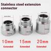  3Pcs Tap Extension Connector Internal External Thread Heavy Duty Stainless Steel Plumbing Temperature Resistant