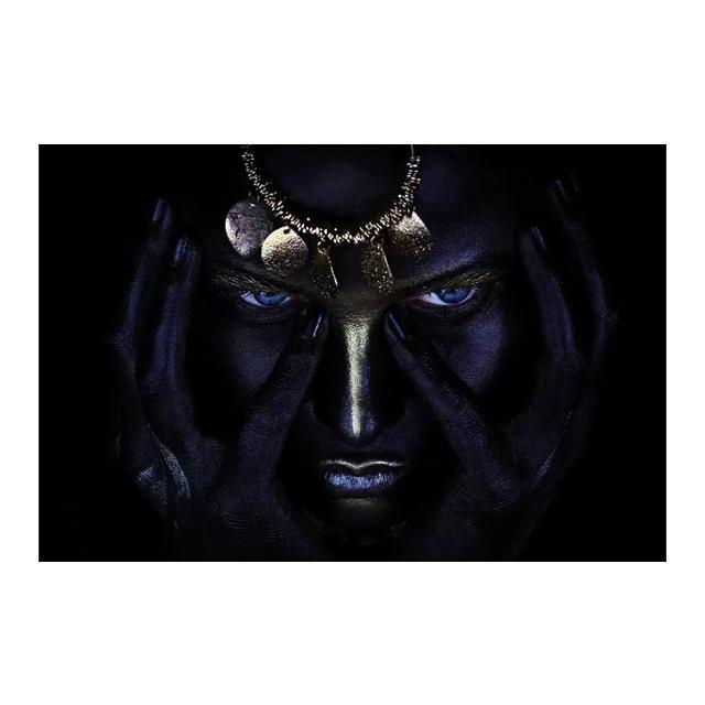 Afrikanische schwarze Frauen-Portrait-Kunst-Poster und Drucke auf Leinwand, Malerei, Make-up, weibliche Wandkunst, Bild für Wohnzimmer, Heimdekoration