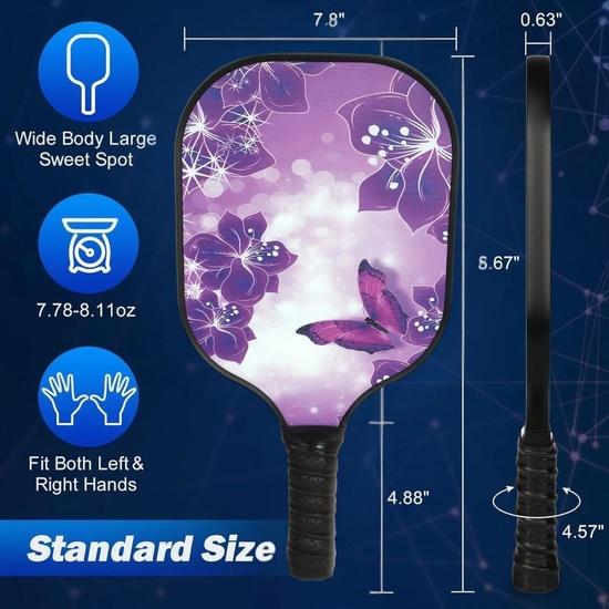 KNK Carbon Fiber Pickleball Paddle Set - Lightweight Paddle, Balls & Cover