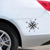 2 Pcs Compass Car Stickers Waterproof Vinyl Decals for All Motorhome Truck Van Car Bumper Decal 15cm*15cm Matt Black
