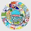 50PCS Ocean Style Cartoon Graffiti Stickers - Waterproof Decorative Stickers for Laptops, Notebooks, Cars, and Luggage.
