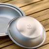 Palumbine Titanium Plate, Camping Plate, Diameter 14cm, Lightweight, Direct Fire,