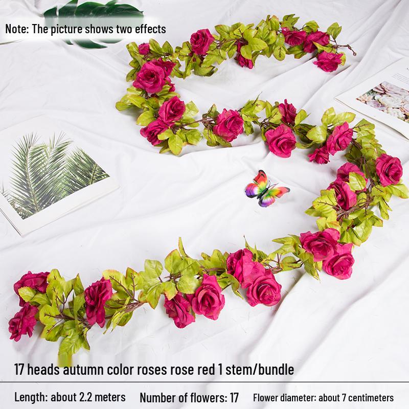 Artificial Rose Vine Floral Ceiling Decor