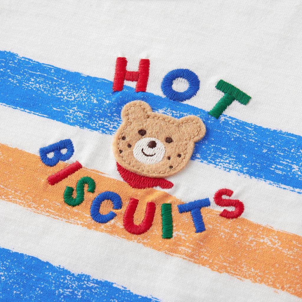Miki House Hot Biscuits Short Sleeve T-Shirt, Boys and Girls, Kids' Clothing, White, 90cm, 72-5204-491