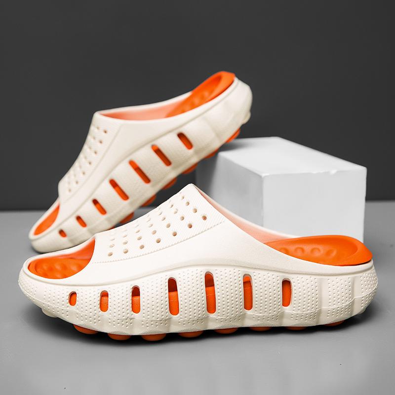 Nuove Pantofole da Uomo Estive Morbide con Suola Spessa, Sandali Traspiranti Antiscivolo per Bagno, Sandali Leggeri da Spiaggia