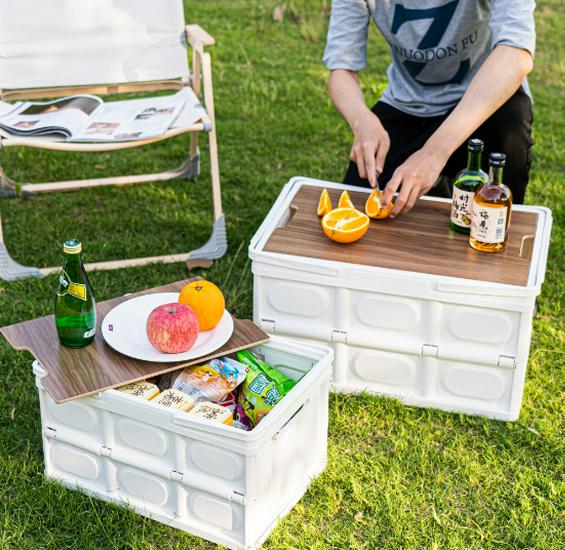 Portable Outdoor Folding Storage Box: Multi-Function Car Organizer & Household Basket for Camping and Sundries.