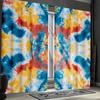 2pcs Vibrant Tie-Dye Blackout Curtains, Boho Hippie Spiral Art Design, Semi-Transparent Polyester - Colorful Red/Blue/Yellow Pat