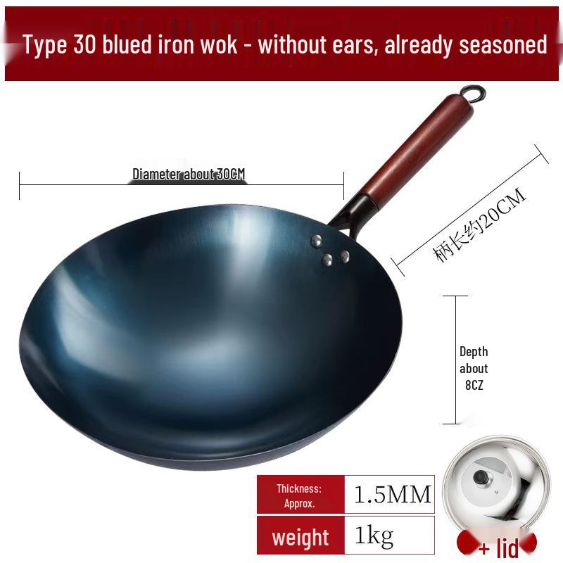 

Вок с круглым дном в старинном стиле: Кованый чугун, Не требует приправы, Сковорода вок с антипригарным покрытием