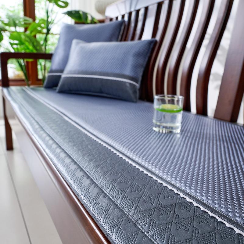Chinese Style Rosewood Sofa Mat Summer Summer Non-Slip Ice Silk Rattan Cushion Sofa Cover Cloth