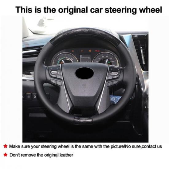 Hand Sewing Car Steering Wheel Cover For Toyota Alphard VELLFIRE 30 2016 -