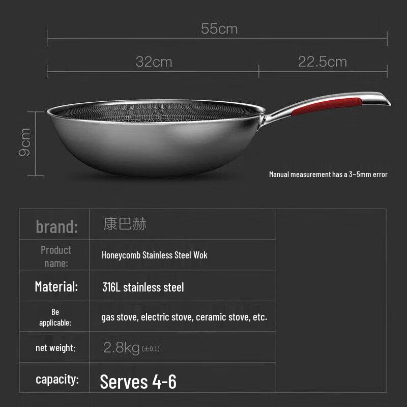 KBH 3. Generation 316 Edelstahl Wok Set