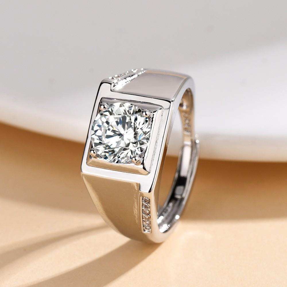 TikTok Influencer Inspired Moissanite Six-Prong Wedding Ring for Women - One Carat Jewelry