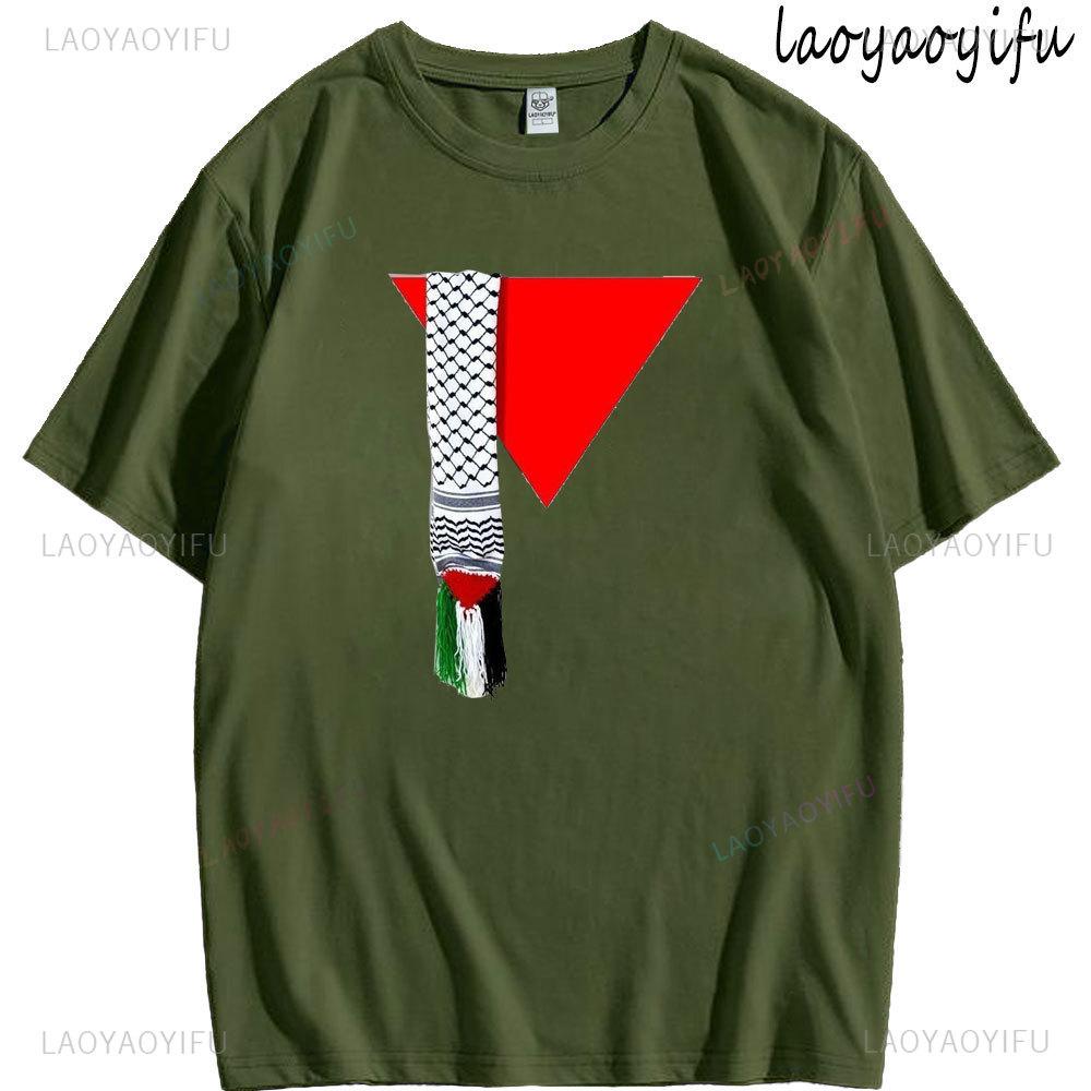 2025 Mode Palästina Flagge Sommer Trend Lässig Uniex Lockere Shirts für Männer O-Ausschnitt Nationales Emblem Gedruckt Sport T-Shirt Tops