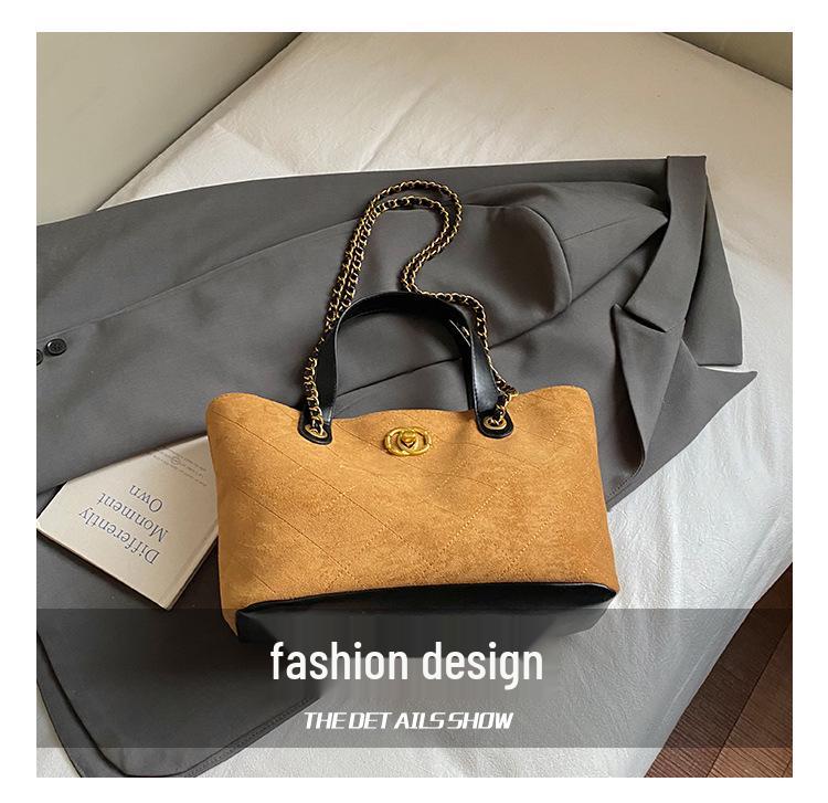 2025 Autumn Women's Large Capacity Retro Chain Tote - High-End Handheld Shoulder Bag