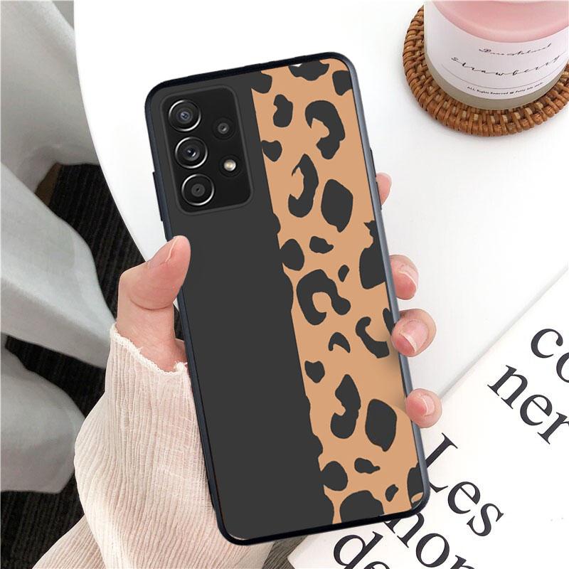 Etui na telefon Leopard do Samsung Galaxy A13 A22 A12 A32 A71 A11 A21S A33 A52 A72 A51 A50 A70 A31 M31 Funda Coque
