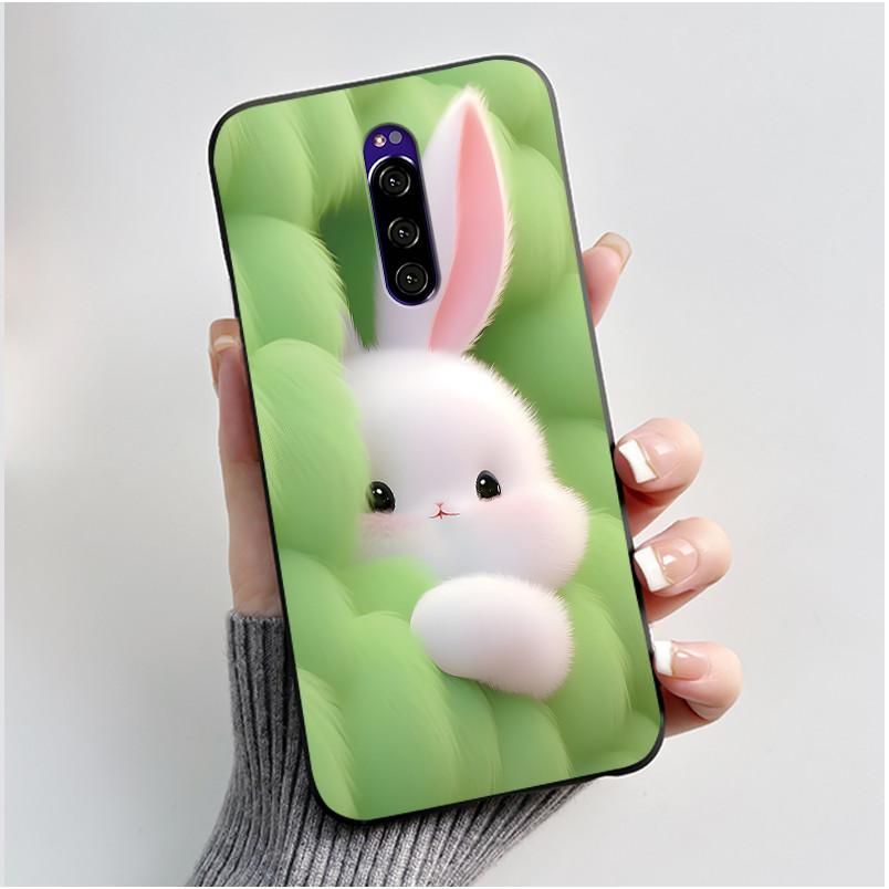 For Sony Xperia 1 Casing Luxury Cute Love Rabbit Funny Black TPU Soft Silicone Protective Back Cover For Sony Xperia1 Phone Case