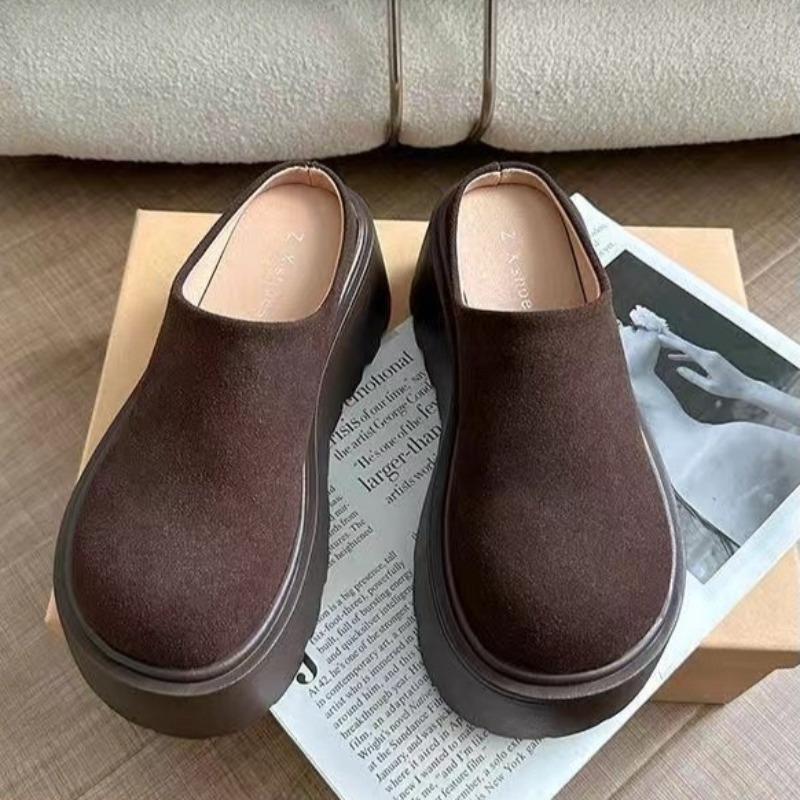 8cm Fashion Thick Heel Flats Women Mules Shoes 2026 New Summer Platform Slippers Women Sandals Slingback Casual Shoes for Women