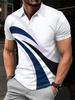 Men's Short Sleeve Polo Shirt, Stylish Striped Design for Casual Wear