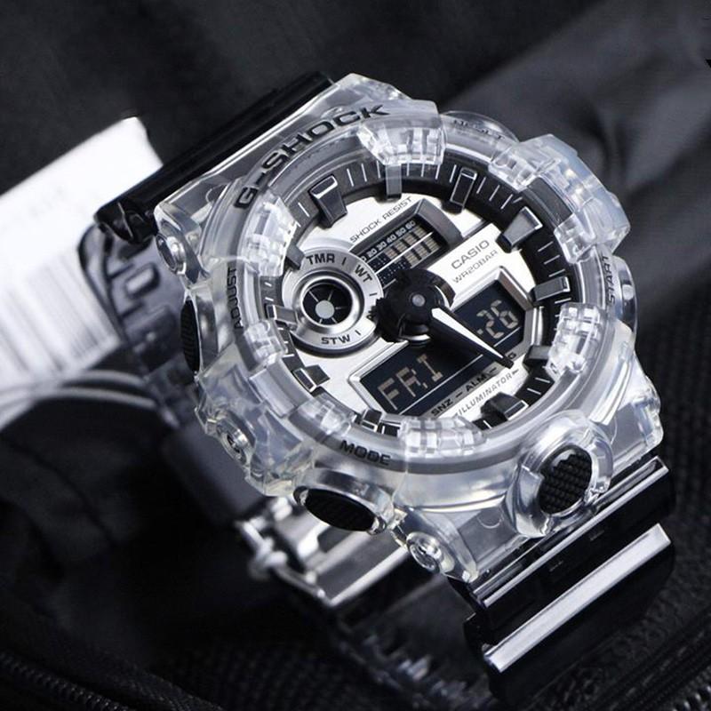 CASIO Unisex Pair Table Series Black Watch GA-700SK-1A+GMA-S120SR-7A