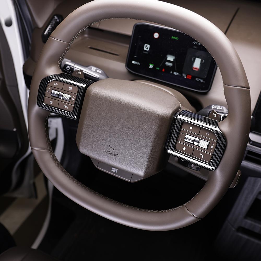 For Kia PV5 2026 2026 Car Turning Carbon Fiber Steering Wheel Trim Cover Automobile Interior Accessories