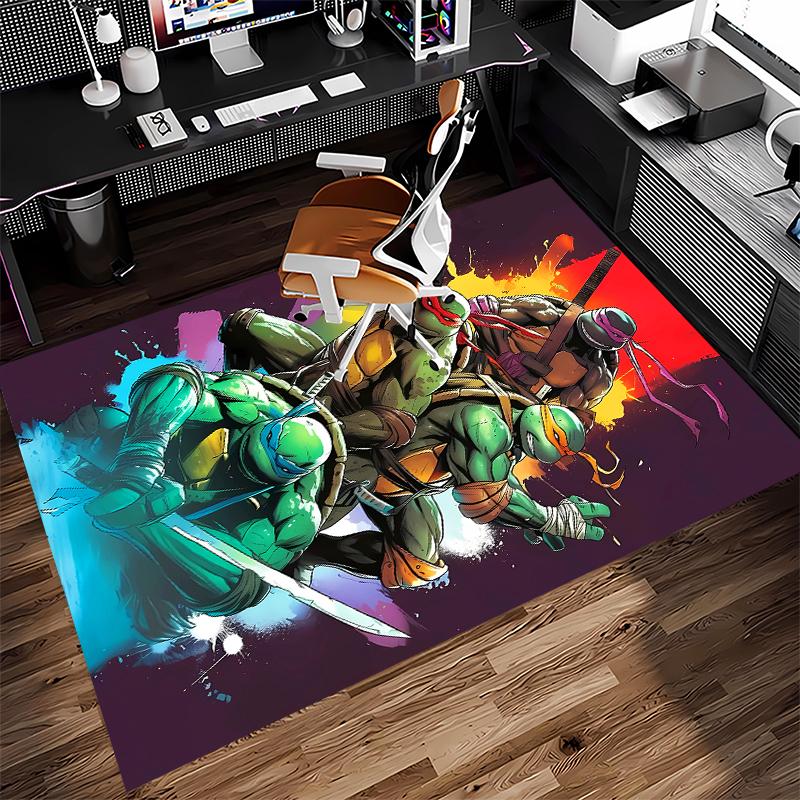 1pc Teenage Mutant Ninja Turtles Print Area Rug - Soft,Washable Non-Slip Indoor Mat for Office Chairs,Living Room,Home Office Decorative Rug