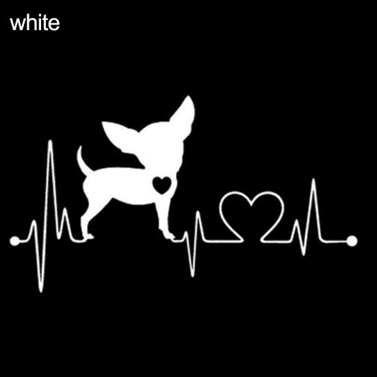 Cute Cartoon Electrocardiogram Car Styling Heart Dog Sticker Window Decal Decor