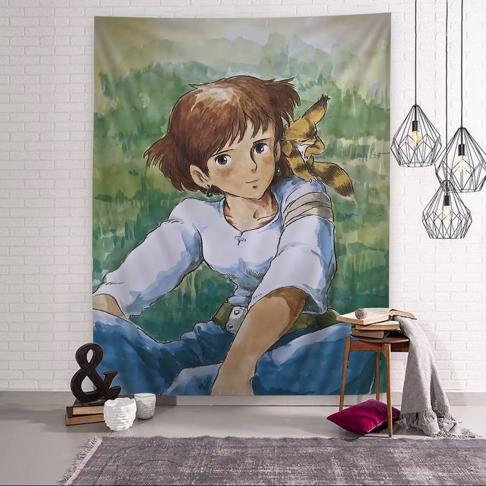 1PC Nausicaa Of The Valley Of The Wind Tapestry Art Printing Japanese Wall Tapestry Anime Wall Hanging Home Decor