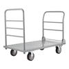 Platform Truck, 1202.02 kg Capacity, Heavy Duty Flatbed Cart Dolly with Detachable Guardrail and Swivel Wheels, Foldable Hand Push Truck, for