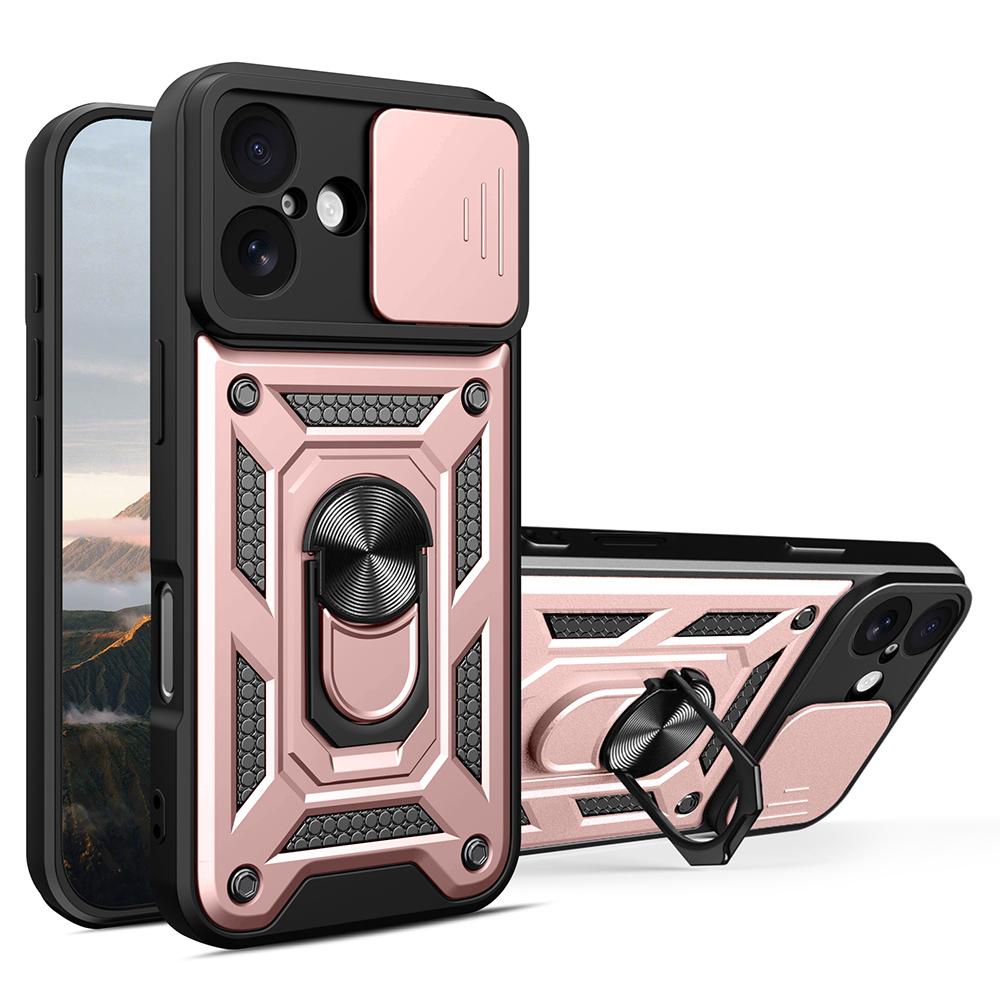 AMORUS For iPhone 17 Case Kickstand PC+TPU Phone Cover with Camera Lens Slider