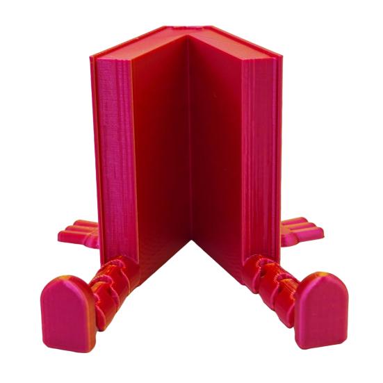 3D Printed Book Buddy Sitting Book Fidget Toy with Articulated Legs Tabletop Companion Book Figure for Home Desk Bookshelf Decor
