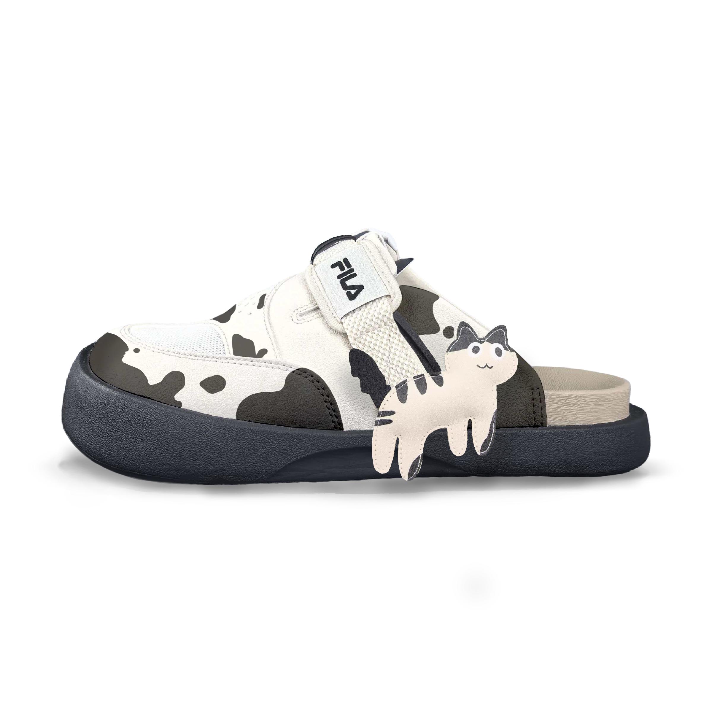 FILA SMILA Cute Pet Design Abrasion Resistant Closed Toe Slippers Women s Ecru F12W521504FTF(TEAM1872-) 35.5