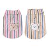 Yousheng Pet Shirt with Stripes And Plush Bear Button Down Short Sleeve Summer Puppy Outfits Breathable Pet T Shirt for Small Medium Dogs