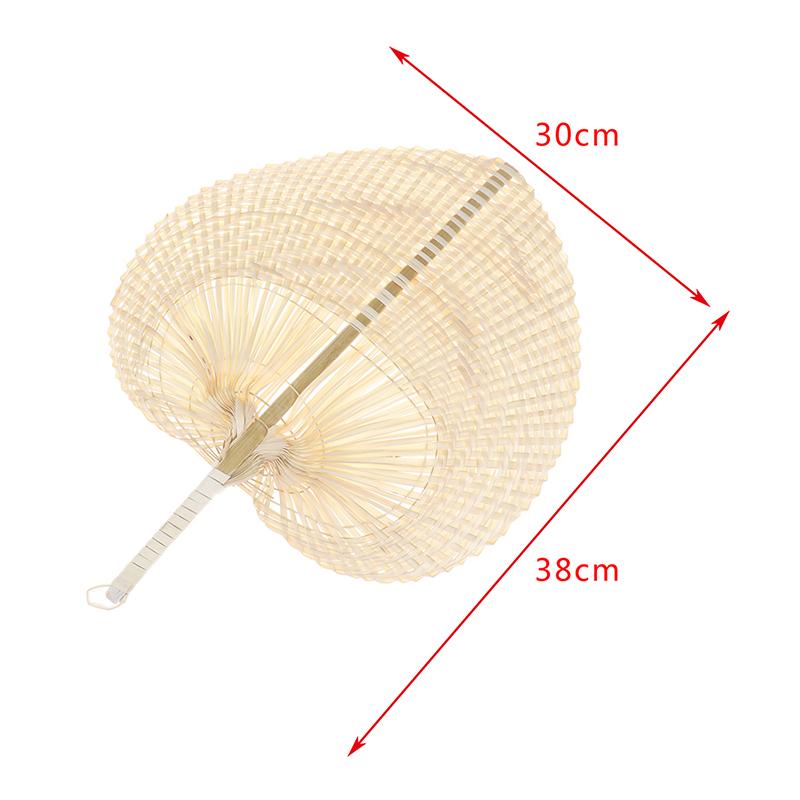 Chinese Style Handmade Palm Leaf Woven Hand Heart Shaped Mosquito Repellent Fans
